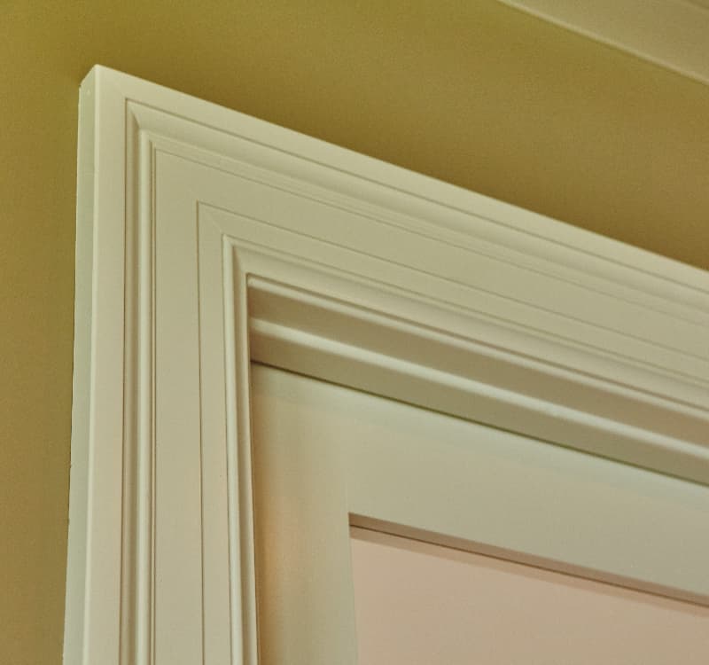 close up frame of door casing