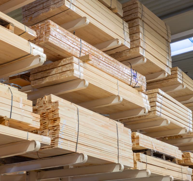 Sheet material in warehouse