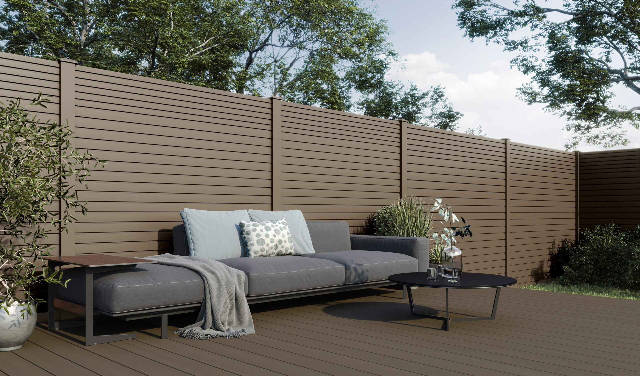 Ecoscape Clarity Fencing - Walnut
