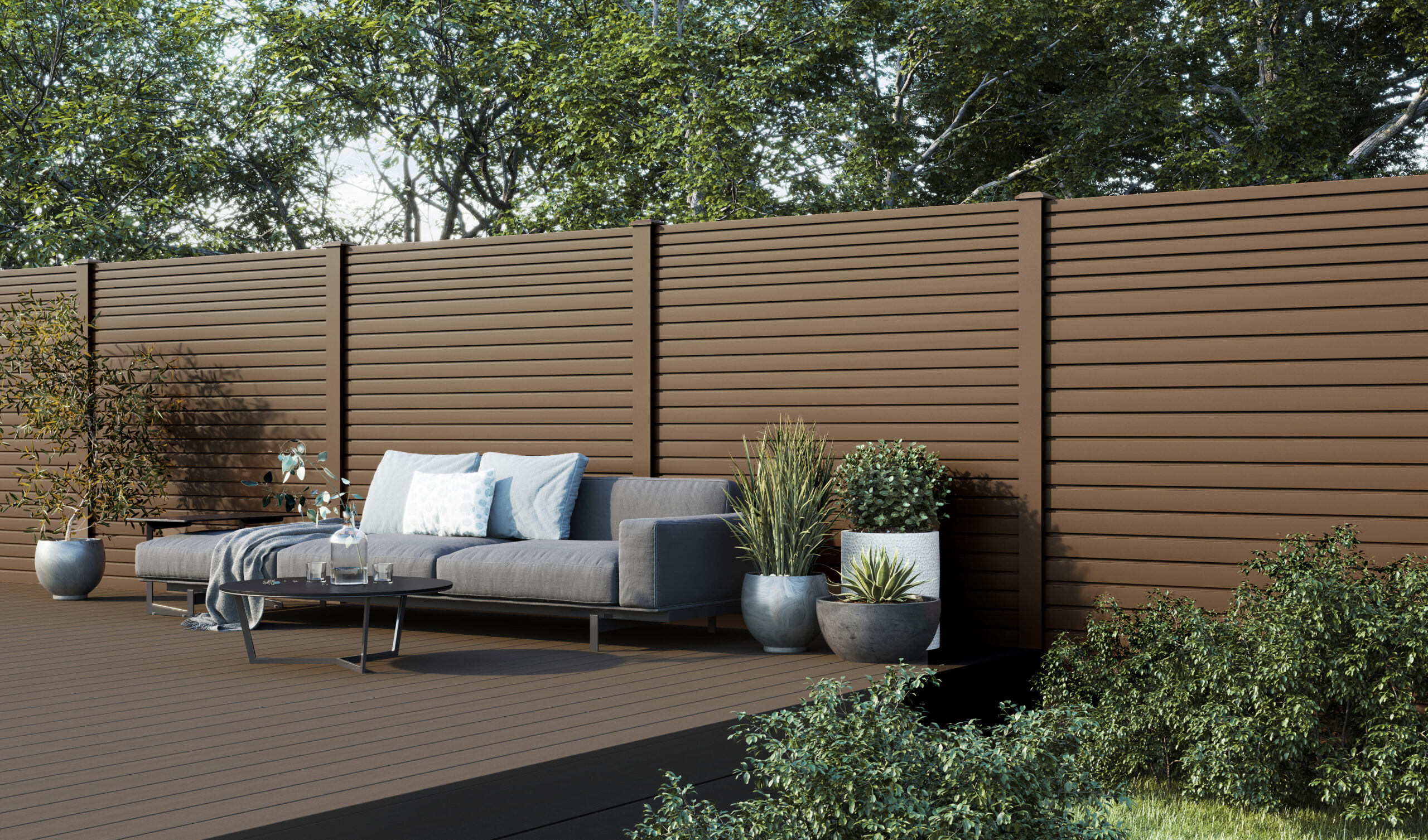 Ecoscape Clarity Fencing - Walnut