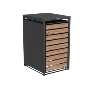 Ecoscape Bin Store Woodgrain & Charcoal Single